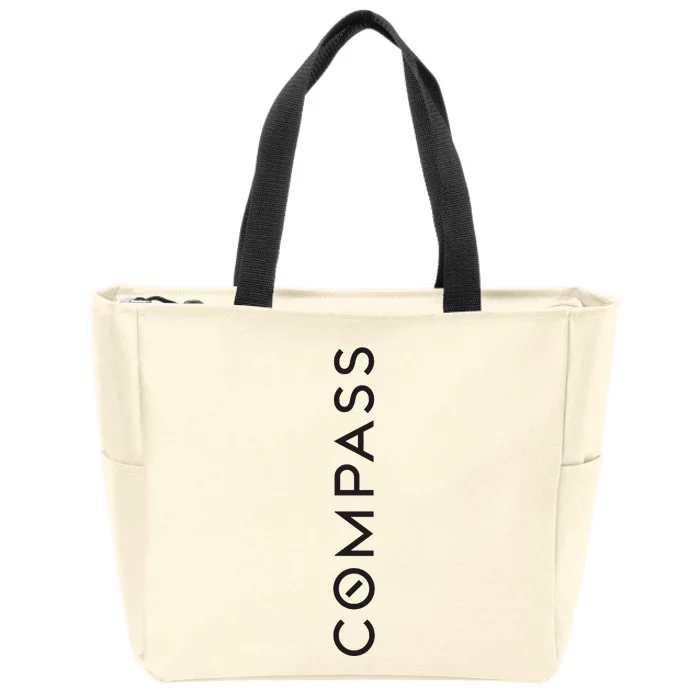 Compass Real Estate Black Zip Tote Bag