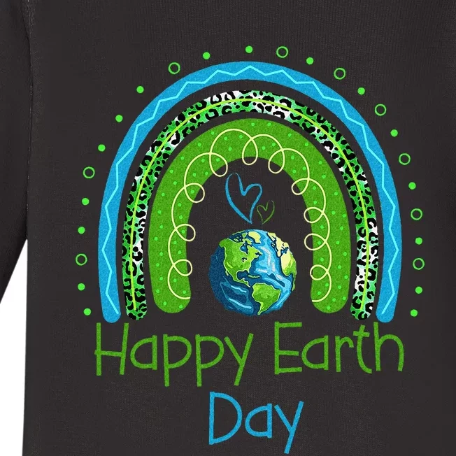 Cute Rainbow Earth Lover Baby Long Sleeve Bodysuit