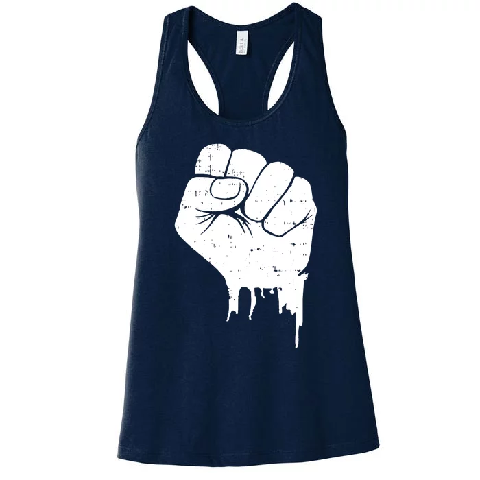 Civil Rights Equality Freedom Justice Fist BLM Power Women's Racerback Tank