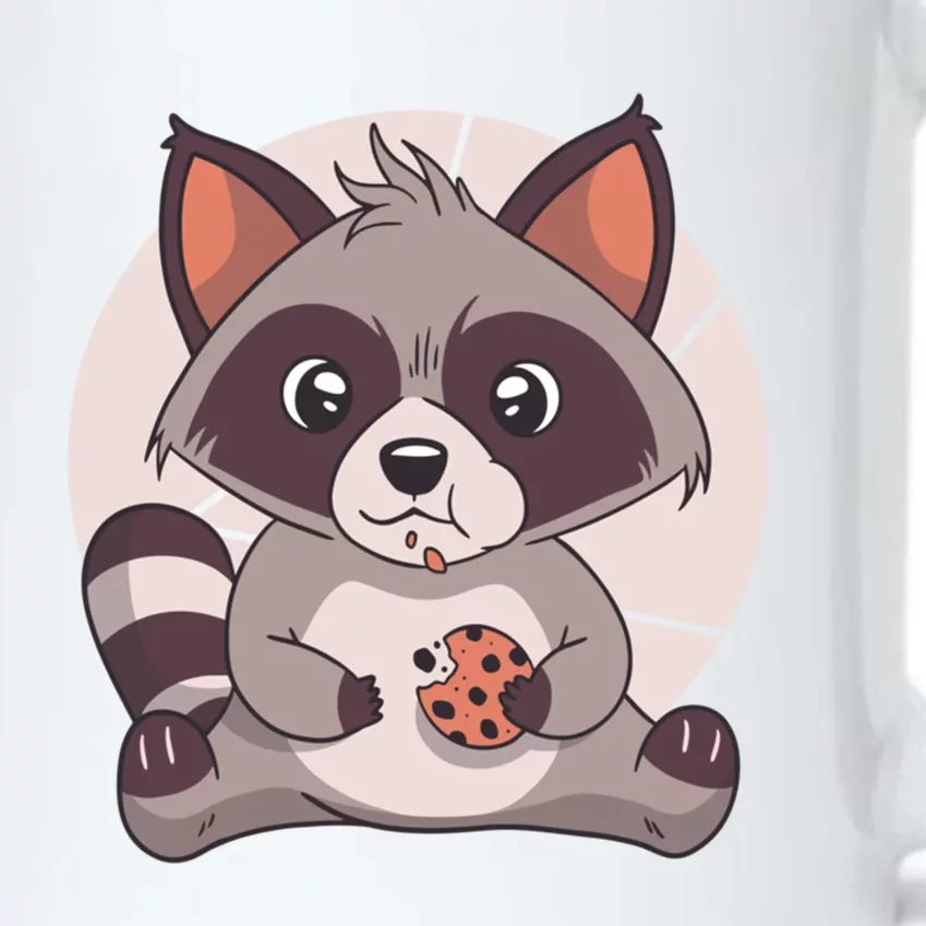 Cute Raccoon Eating A Chocolate Chip Cookie Gift Black Color Changing Mug