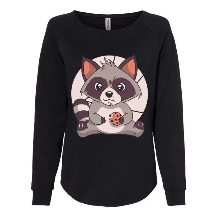 Cute Raccoon Eating A Chocolate Chip Cookie Gift Womens California Wash Sweatshirt