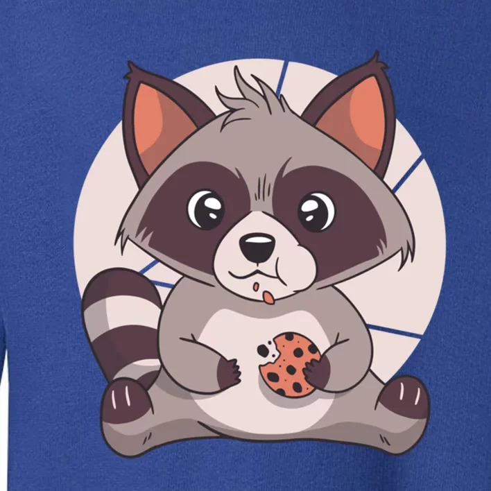 Cute Raccoon Eating A Chocolate Chip Cookie Gift Toddler Sweatshirt