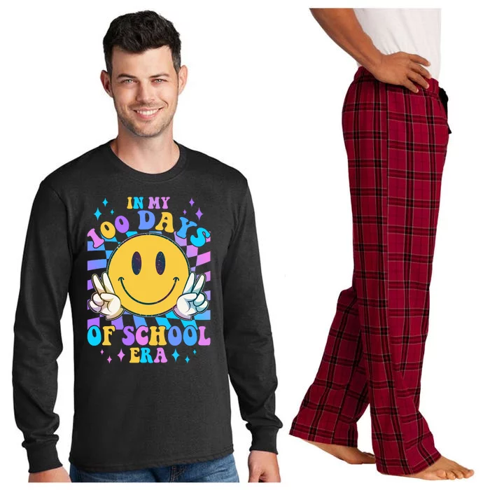 Cute Retro Emoji Smiley In My 100 Days Of School Era Long Sleeve Pajama Set