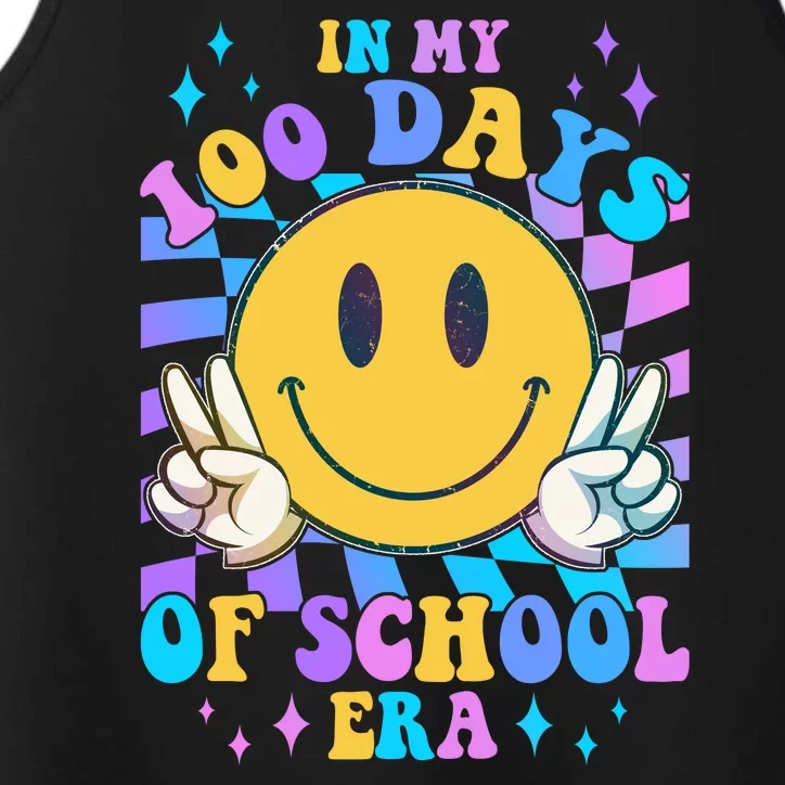 Cute Retro Emoji Smiley In My 100 Days Of School Era Performance Tank