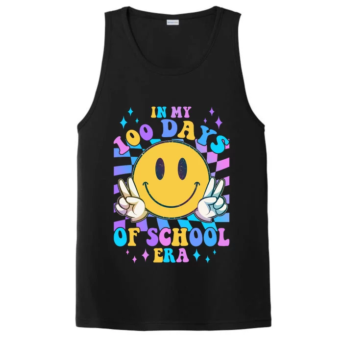 Cute Retro Emoji Smiley In My 100 Days Of School Era Performance Tank