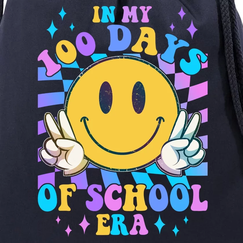 Cute Retro Emoji Smiley In My 100 Days Of School Era Drawstring Bag