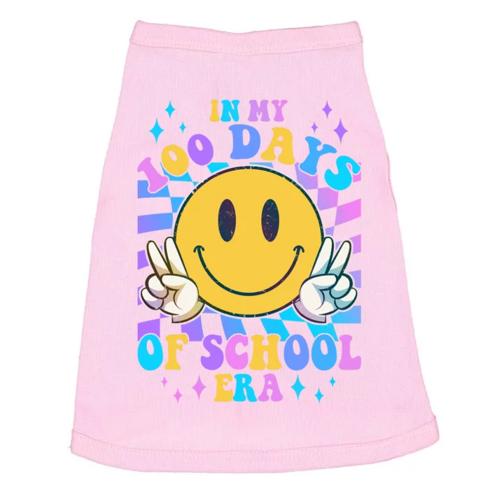 Cute Retro Emoji Smiley In My 100 Days Of School Era Doggie Tank