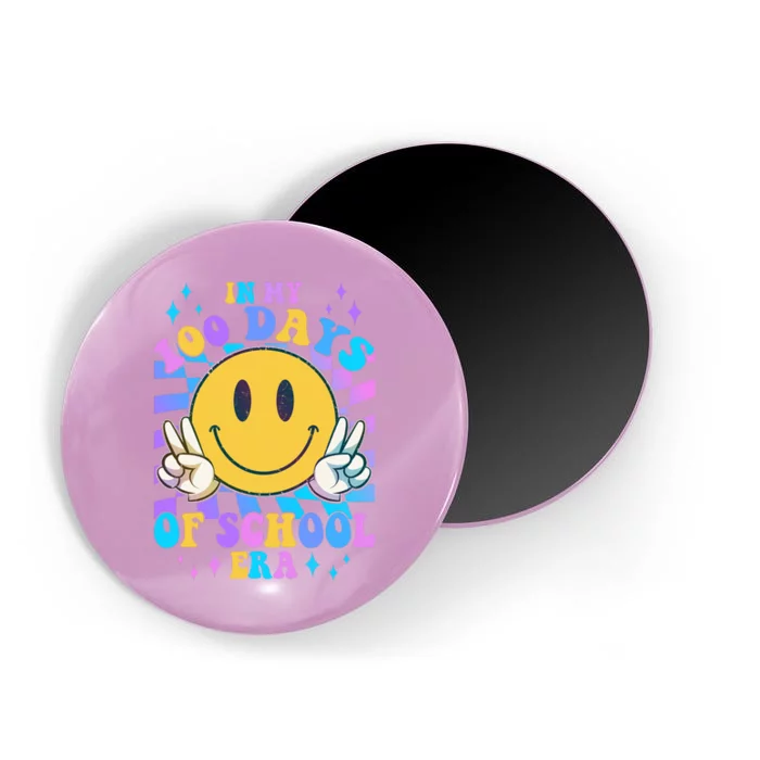 Cute Retro Emoji Smiley In My 100 Days Of School Era Magnet