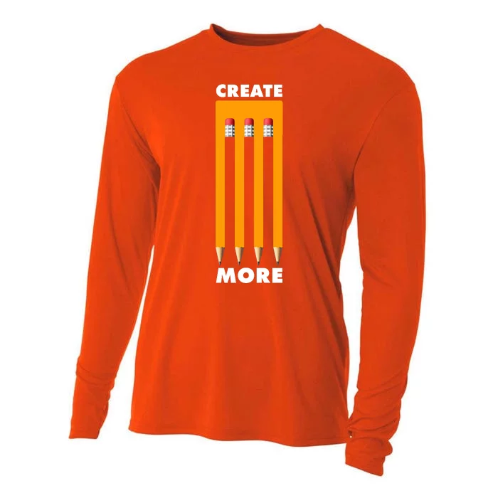 Create More Optical Illusion Pencils Cooling Performance Long Sleeve Crew