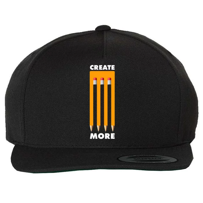 Create More Optical Illusion Pencils Wool Snapback Cap