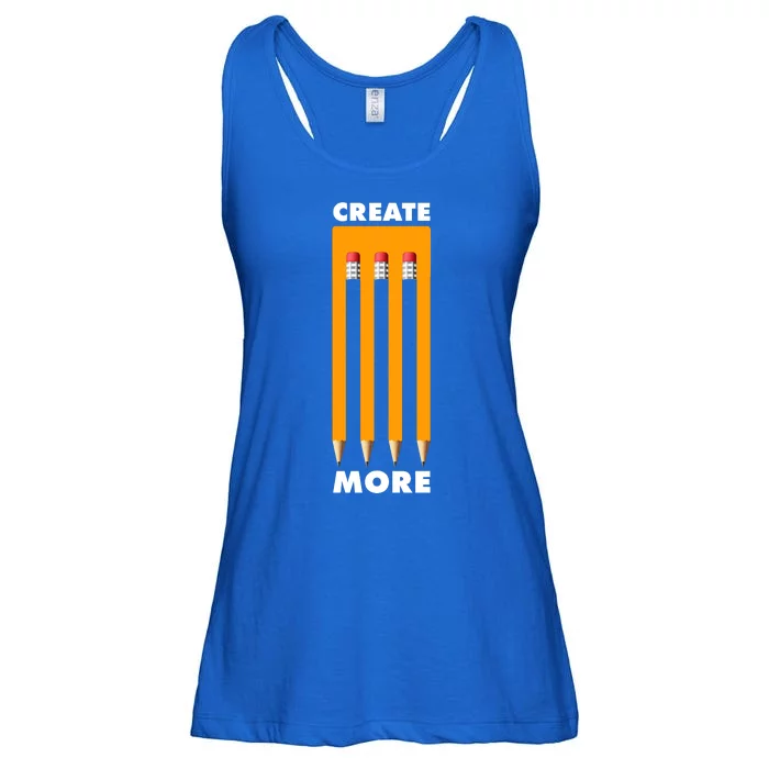 Create More Optical Illusion Pencils Ladies Essential Flowy Tank