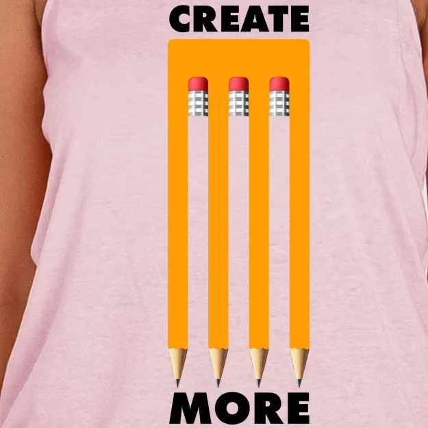 Create More Optical Illusion Pencils Women's Knotted Racerback Tank