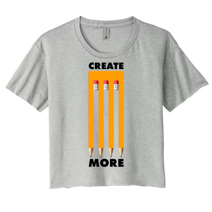 Create More Optical Illusion Pencils Women's Crop Top Tee