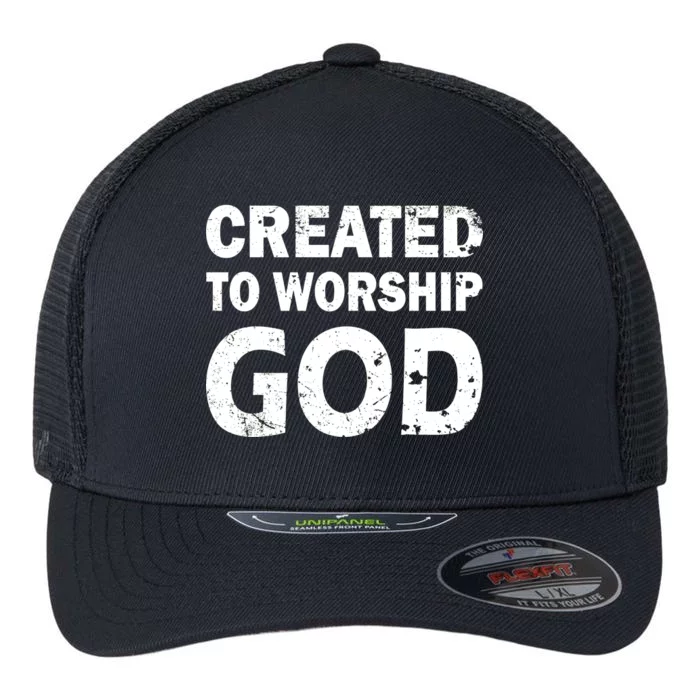 Created To Worship God Flexfit Unipanel Trucker Cap