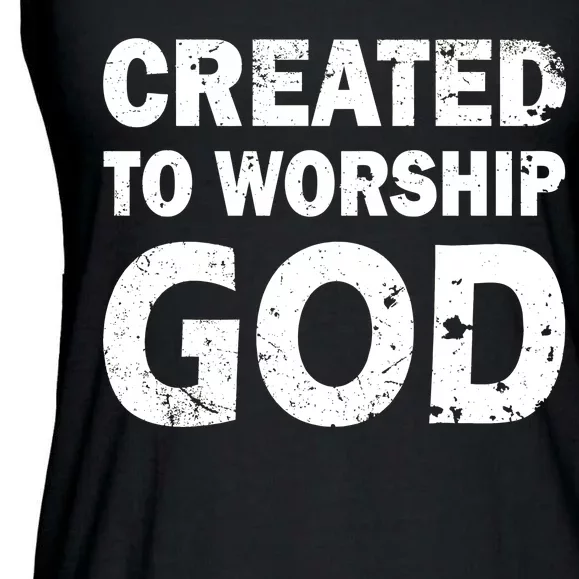 Created To Worship God Ladies Essential Flowy Tank