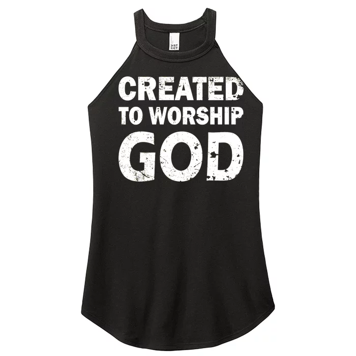 Created To Worship God Women’s Perfect Tri Rocker Tank