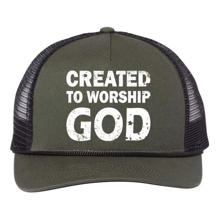 Created To Worship God Retro Rope Trucker Hat Cap