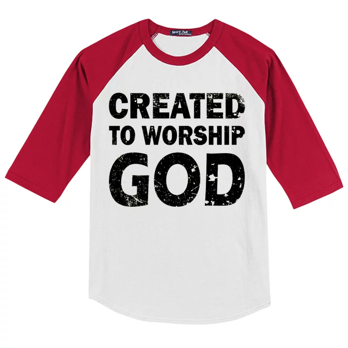 Created To Worship God Kids Colorblock Raglan Jersey