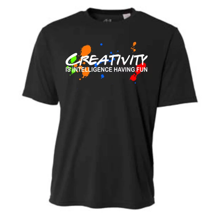 Creativity Is Intelligence Having Fun Cooling Performance Crew T-Shirt