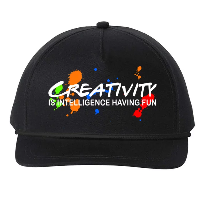 Creativity Is Intelligence Having Fun Snapback Five-Panel Rope Hat