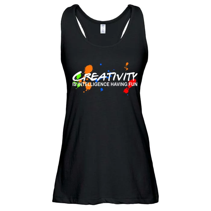 Creativity Is Intelligence Having Fun Ladies Essential Flowy Tank