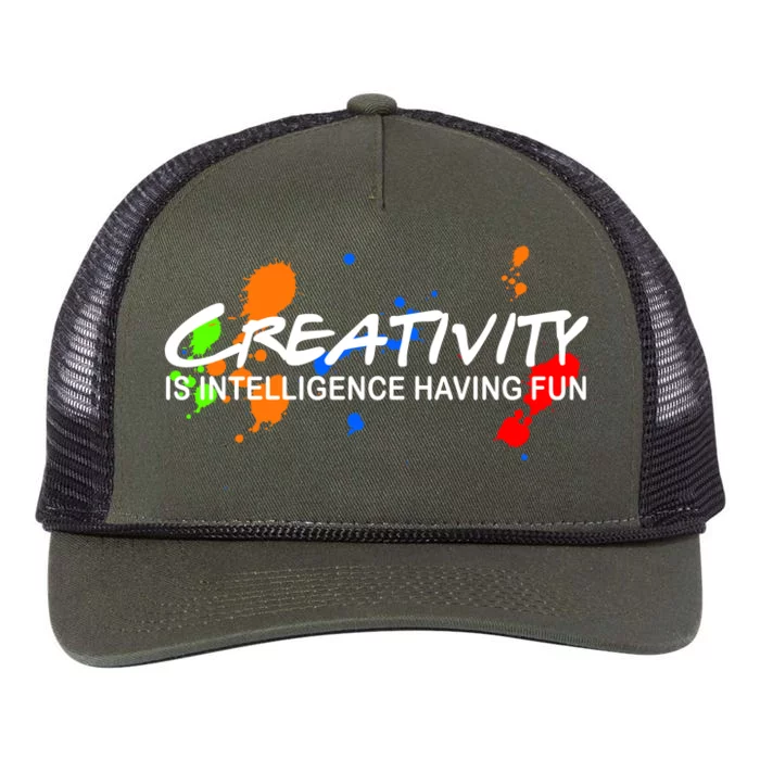 Creativity Is Intelligence Having Fun Retro Rope Trucker Hat Cap