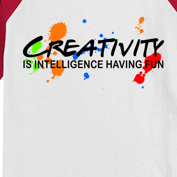 Creativity Is Intelligence Having Fun Kids Colorblock Raglan Jersey