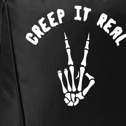 Creep It Real Skeleton Hand Funny Halloween City Backpack