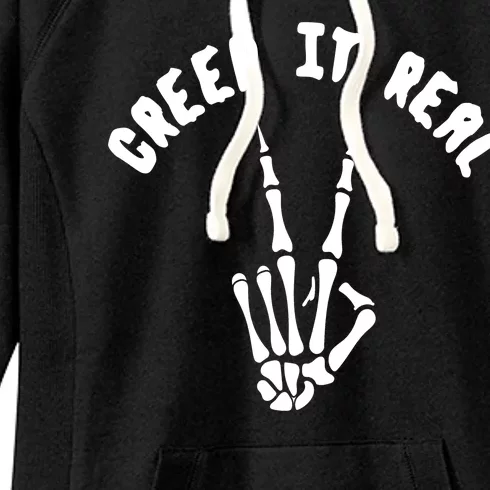 Creep It Real Skeleton Hand Funny Halloween Women's Fleece Hoodie