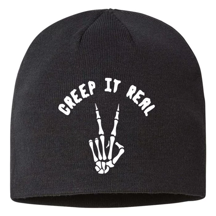 Creep It Real Skeleton Hand Funny Halloween 8 1/2in Sustainable Knit Beanie