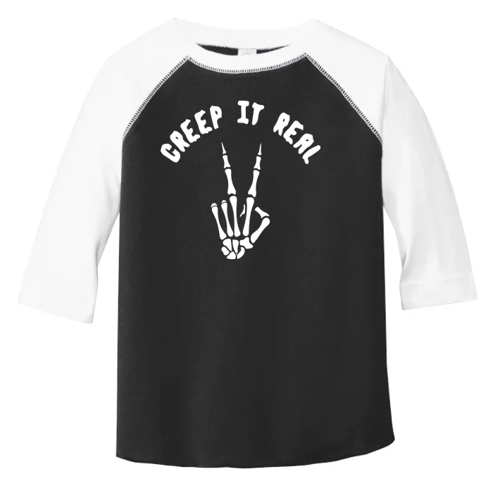 Creep It Real Skeleton Hand Funny Halloween Toddler Fine Jersey T-Shirt