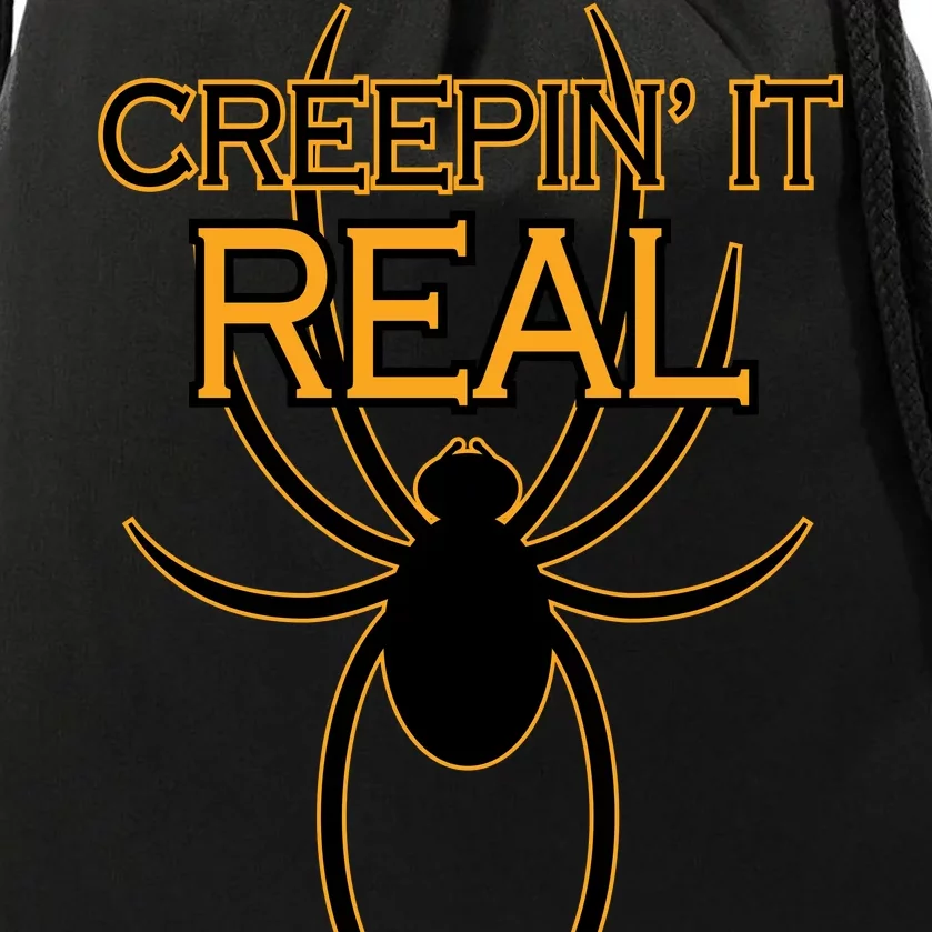 Creepin It Real Spider Drawstring Bag