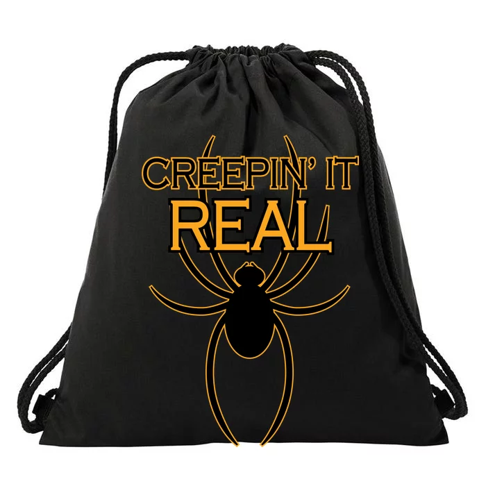 Creepin It Real Spider Drawstring Bag