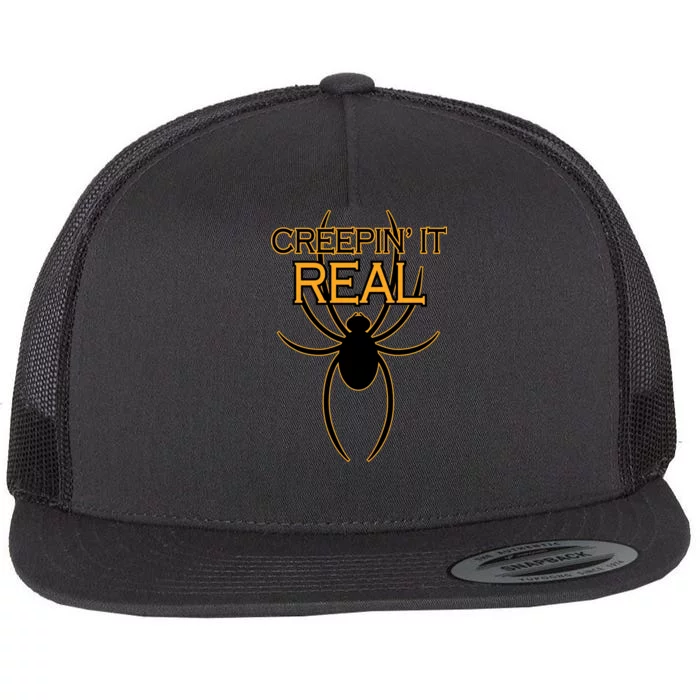 Creepin It Real Spider Flat Bill Trucker Hat