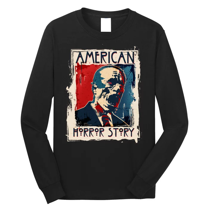 Creepy American Horror Story Zombie President Biden Long Sleeve Shirt