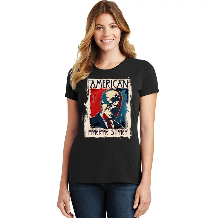 Creepy American Horror Story Zombie President Biden Women's T-Shirt