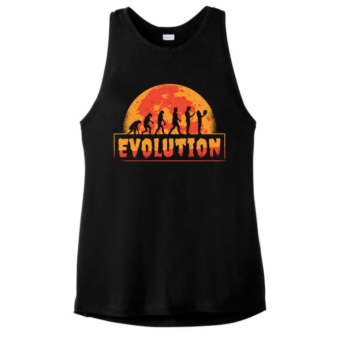 Creepy Evolution Halloween Ladies Tri-Blend Wicking Tank