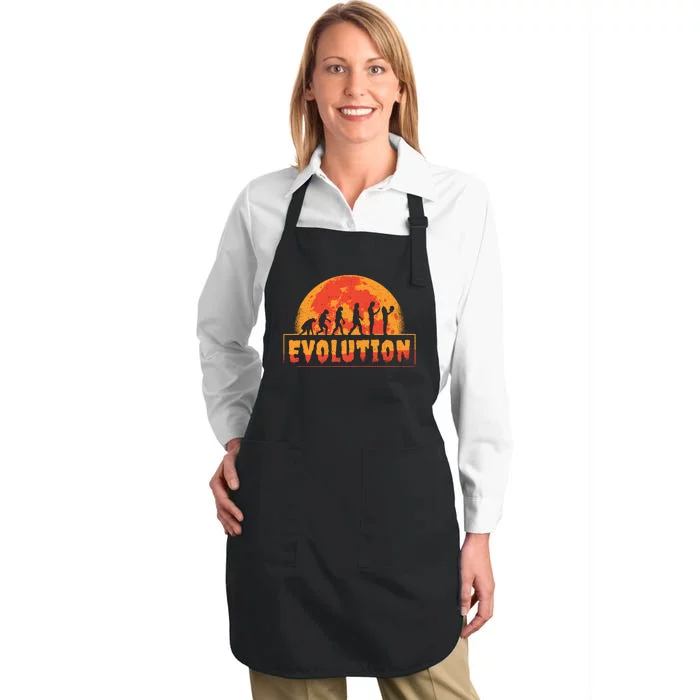 Creepy Evolution Halloween Full-Length Apron With Pocket