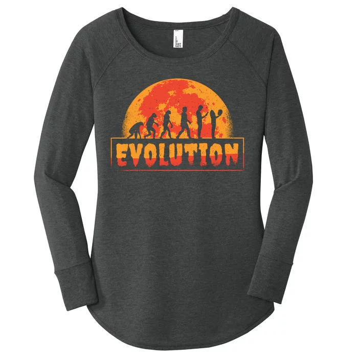 Creepy Evolution Halloween Women's Perfect Tri Tunic Long Sleeve Shirt