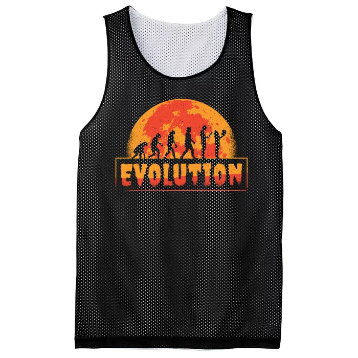 Creepy Evolution Halloween Mesh Reversible Basketball Jersey Tank