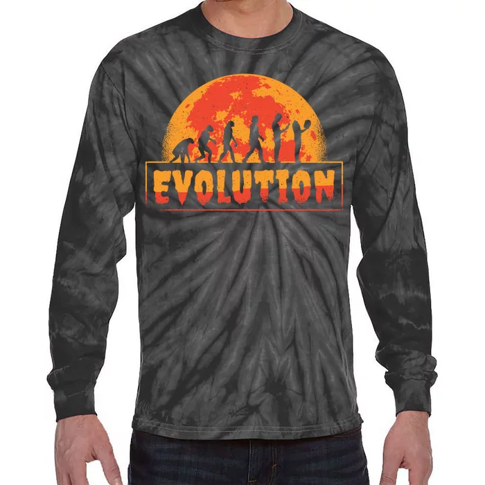 Creepy Evolution Halloween Tie-Dye Long Sleeve Shirt