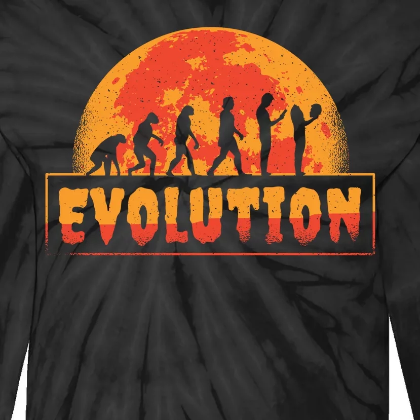 Creepy Evolution Halloween Tie-Dye Long Sleeve Shirt