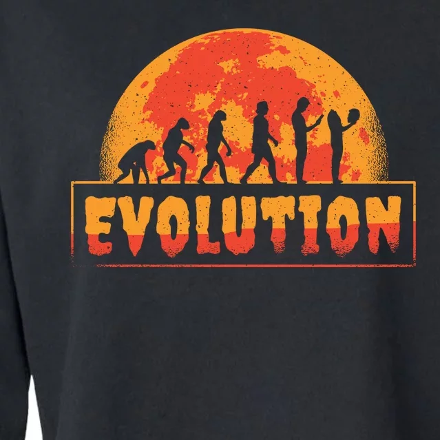 Creepy Evolution Halloween Cropped Pullover Crew