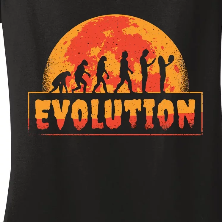 Creepy Evolution Halloween Women's V-Neck T-Shirt