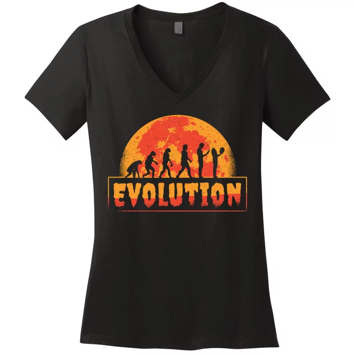 Creepy Evolution Halloween Women's V-Neck T-Shirt