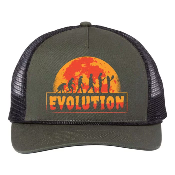 Creepy Evolution Halloween Retro Rope Trucker Hat Cap