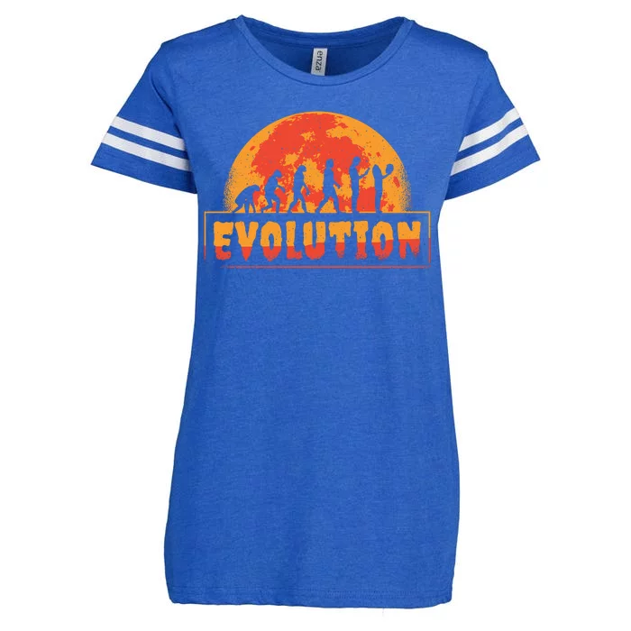 Creepy Evolution Halloween Enza Ladies Jersey Football T-Shirt