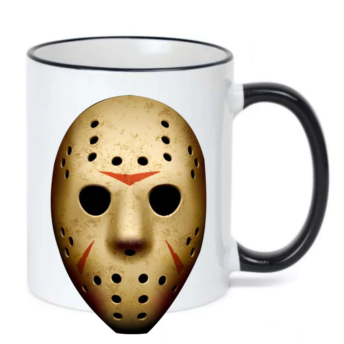 Creepy Goalie Hockey Halloween Mask Black Color Changing Mug