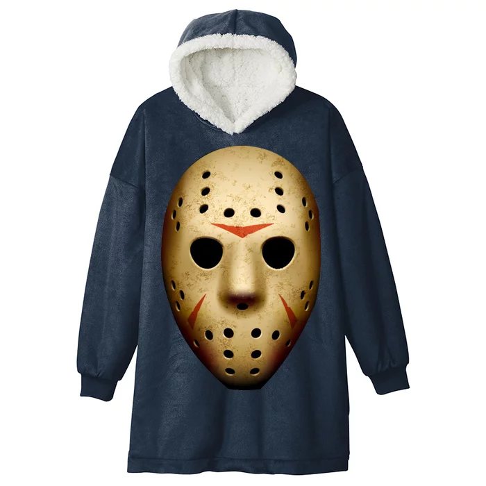 Creepy Goalie Hockey Halloween Mask Hooded Wearable Blanket