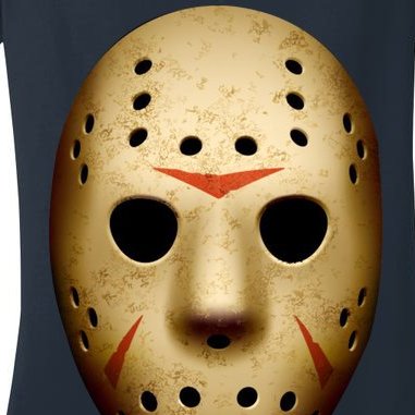 Creepy Goalie Hockey Halloween Mask Women's V-Neck T-Shirt